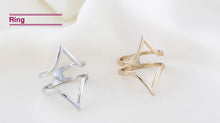 10pcs- Jewelry Accessary shinny Double V ring Simple Design Punk Couple Rings