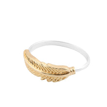 10pcs- Feather Ring, Brass and Recycled ring with 2 different colors Popular Rings