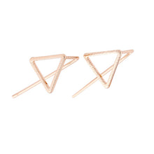 10pcs-S059 Cute Earrings Opal Geometric Brushed Triangle Stud Earrings