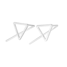 10pcs-S059 Cute Earrings Opal Geometric Brushed Triangle Stud Earrings