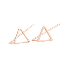 10pcs-S059 Cute Earrings Opal Geometric Brushed Triangle Stud Earrings