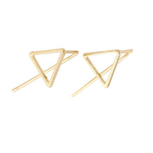10pcs-S059 Cute Earrings Opal Geometric Brushed Triangle Stud Earrings
