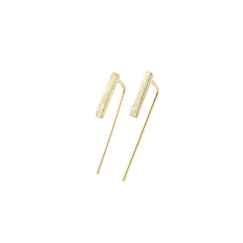 10pcs-S060 Gifts Simple Triangle Ear Clip Cuff Stud Earring Front Back Bar Post Love Crew Rebecca Geometric Figure S060
