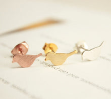 10pcs-S090 Earring Gold Silver and Rose Gold Plated Tiny Cute Bird Stud Earrings Gift