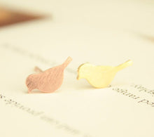 10pcs-S090 Earring Gold Silver and Rose Gold Plated Tiny Cute Bird Stud Earrings Gift