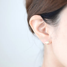 10pcs-S091 Gifts Cute Animal Flamingo Brass Stud Earrings Gift Cute Animal