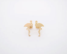 10pcs-S091 Gifts Cute Animal Flamingo Brass Stud Earrings Gift Cute Animal