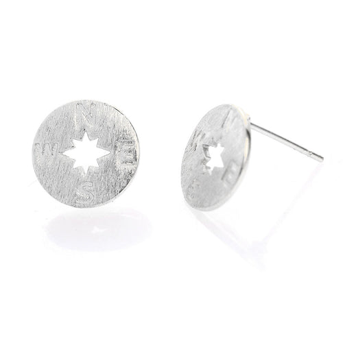 10pcs-S092 Special Gifts Girlfriend Gold Silver and Rose Gold Plated Compass Stud Earrings