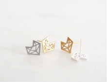 10pcs-S096 Graceful Cute Animal Fox Stud Earrings Simple the Head of Origami Fox Jewelry Party Gifts