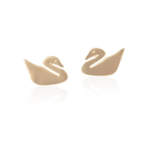 10pcs-S097 Cute Animal Swan Stud Earrings with 3 Colors Birthday Gift