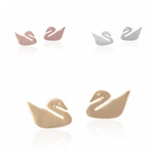 10pcs-S097 Cute Animal Swan Stud Earrings with 3 Colors Birthday Gift