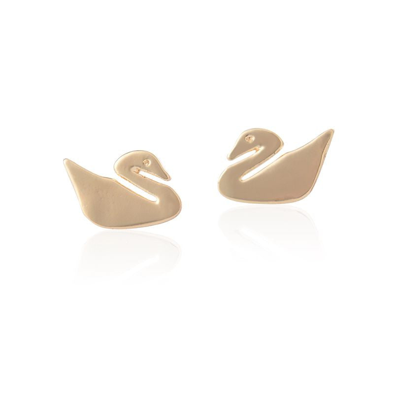 10pcs-S097 Cute Animal Swan Stud Earrings with 3 Colors Birthday Gift