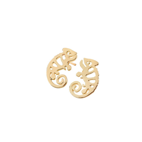 10pcs-S100 Jewelry Chameleon Iguana Shaped Animal Stud Earrings Party Gift