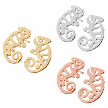 10pcs-S100 Jewelry Chameleon Iguana Shaped Animal Stud Earrings Party Gift