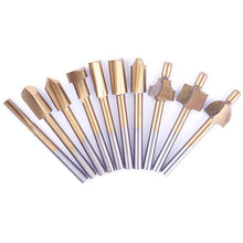 10pcs 1/8" HSS Wood Router Bits Files Titanium Coated Mini 3mm Wood Cutter Milling Fits Dremel Rotary Carpenter Tool 87871