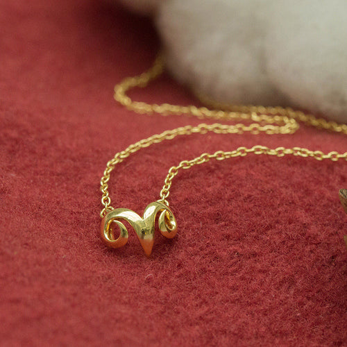 10pcs s Party Gold and Silver Simple Danity Small Ram's horn Pendant Necklace N168