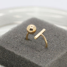 10pcslot Gold and Silver Plated Cute Simple Bar with Ball Adjustable Rings Geometric Ball Rings R147