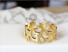 10pcslot Trendy Cute Animal Cat Band Ring Circle of Cats Vintage Rings R323