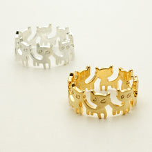 10pcslot Trendy Cute Animal Cat Band Ring Circle of Cats Vintage Rings R323