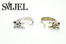 10pcslot Trendy Alloy Cute Cat Ring Antique Bronze and Silver Plated Vintage Ring R317