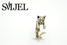 10pcslot Trendy Alloy Cute Cat Ring Antique Bronze and Silver Plated Vintage Ring R317
