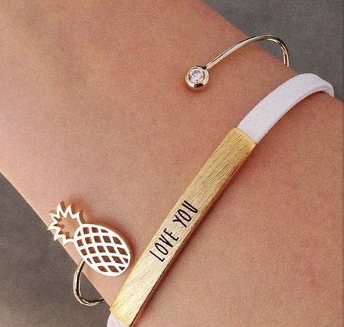 10pcslot-G052 Bangles Ajustable Pineapple Cuff Bangle Party Gift SZ052