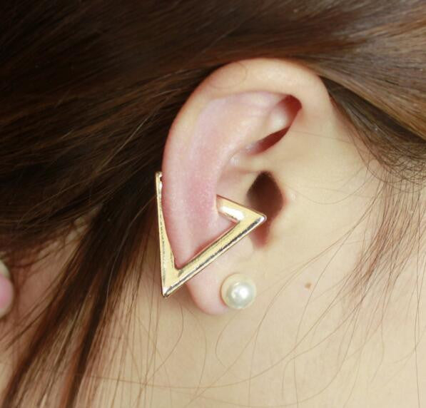 10pcslot-S102 Earrings Geometric Triangle Earclips Birhtday Gift Simple Earrings