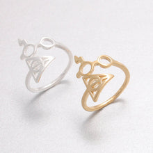 10pcslot Gold Silver and Rose Lightning Scar Glasses Deathly Hallows Rings R156
