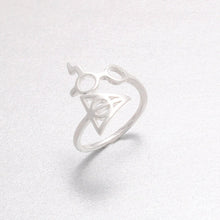 10pcslot Gold Silver and Rose Lightning Scar Glasses Deathly Hallows Rings R156