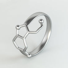 10pcslot Rings Gold and Silver Plated Serotonin Molecule Ring Chemistry Jewelry Neurotransmitter Science Jewelry R158