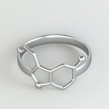 10pcslot Rings Gold and Silver Plated Serotonin Molecule Ring Chemistry Jewelry Neurotransmitter Science Jewelry R158