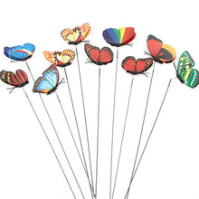 10pcs 3D Mode Double Wing Artificial Butterflies On Sticks Party Wedding Home Decor Garden Plant Yard DIY Craft83233