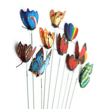 10pcs 3D Mode Double Wing Artificial Butterflies On Sticks Party Wedding Home Decor Garden Plant Yard DIY Craft83233