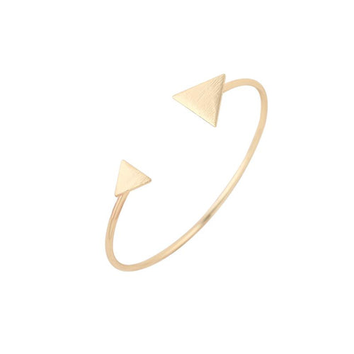 10pcs Geometric Open Double Triangle Bangle with a Brushed Finish Gift G050