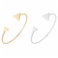 10pcs Geometric Open Double Triangle Bangle with a Brushed Finish Gift G050
