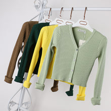 12 Colors Short Knitted Cardigan Jacket Women Coat Button Up Slim All Matched Little Cardigan Sweater Knitwear