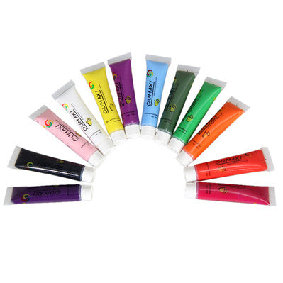 12 Colors Pro Acrylic Paint Nail Art 3D Painting Pigment Rom Color