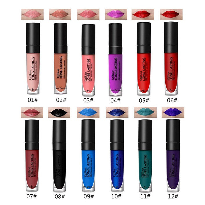 12 PcsKit 12 Colors Fadeless Waterproof And Long Lasting Liquid Lipstick BeautyMakeup Lipstick Lip Gloss