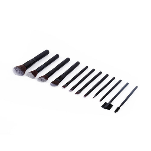 12 Pcs Makeup Cosmetic Blush Brush Eyebrow Foundation Powder Brushes Set