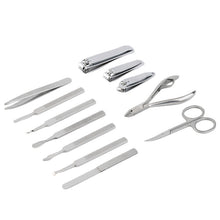 12 Pcs Stainless Steel Nail Cutter Pedicure icure Set Travel Case CH-A13 PU Leather+Non woven fabric Box material
