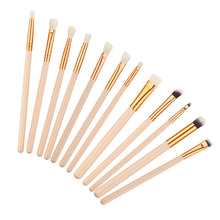 12 Pcs Wool Practical Makeup Brush kit Sets for eyeshadow blusher Cosmetic Brushes Tool Complete Eye Kit