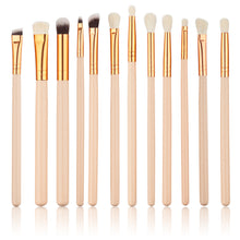 12 Pcs Wool Practical Makeup Brush kit Sets for eyeshadow blusher Cosmetic Brushes Tool Complete Eye Kit