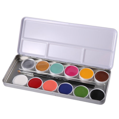 12 Tattoos Color Pigt Face Body Paint Oil Painting Art Make Up With Brushes Halloween Party Fancy Dress Makeup Tools