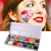 12 Tattoos Color Pigt Face Body Paint Oil Painting Art Make Up With Brushes Halloween Party Fancy Dress Makeup Tools