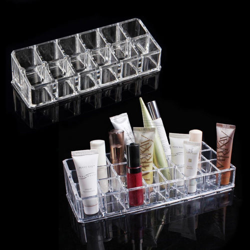 12 Trapezoid Clear Acrylic Makeup Display Lipstick Stand Case Makeup Cosmetics Lipstick Organizer Holder