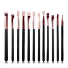 12 pcs QiBest Rose Gold makeup brushes Professional Complete Eyeshadow eyeliner blending pinceis brush Powder make up brush