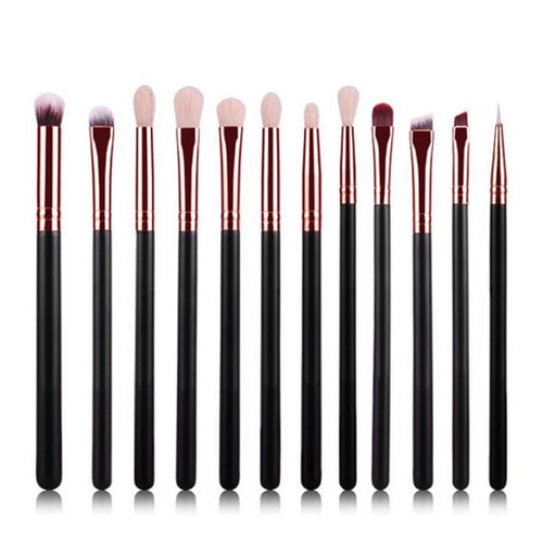 12 pcs QiBest Rose Gold makeup brushes Professional Complete Eyeshadow eyeliner blending pinceis brush Powder make up brush