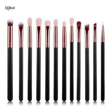 12 pcs QiBest Rose Gold makeup brushes Professional Complete Eyeshadow eyeliner blending pinceis brush Powder make up brush
