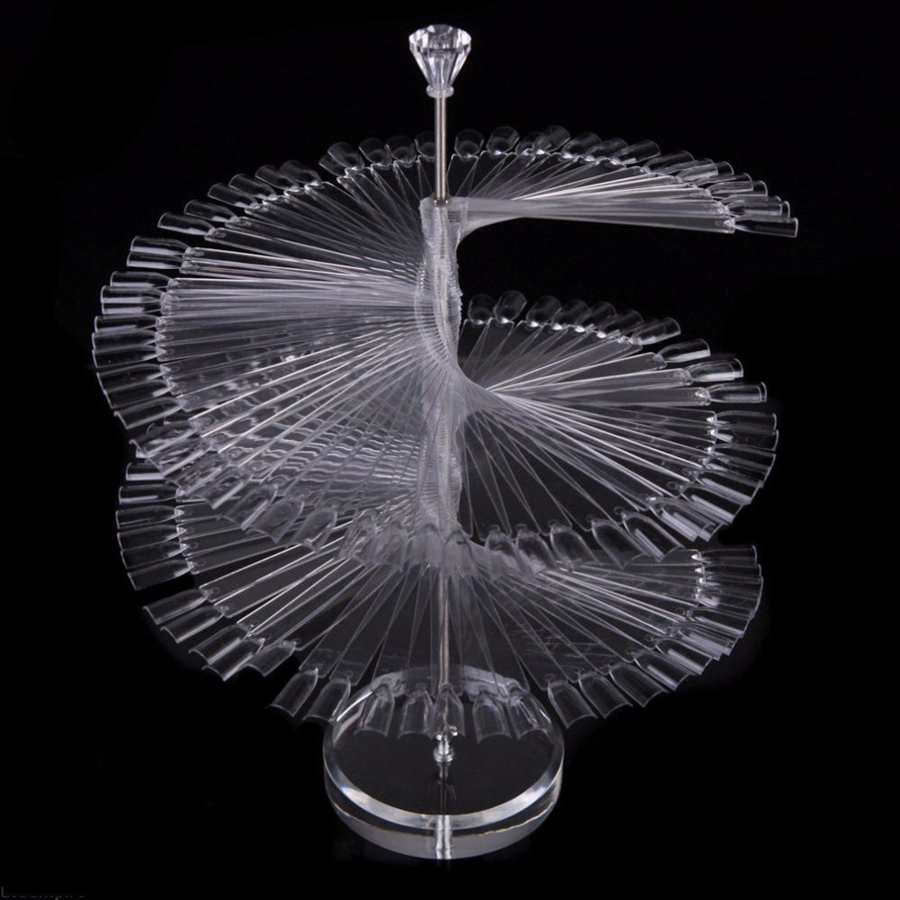 120 Sticks Nail Art Display Stand Spiral False Nail Display Shelf Rack Practical Tools For Solon Nails Polish Gel Show