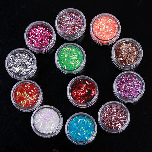 12Colors/Set Nail Art Paillette Tip Decoration 2MM Nail Art Decoration Sticker
